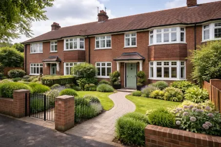 Terraced house near the city centre with study nook for home working