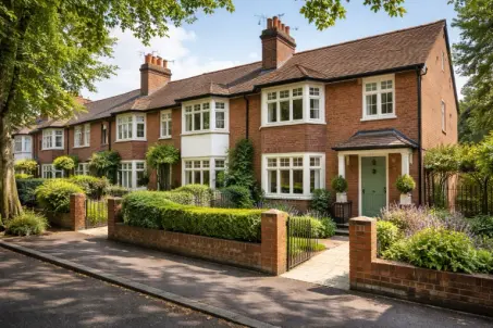 Terraced house near Sevenoaks station with contemporary shaker-style kitchen