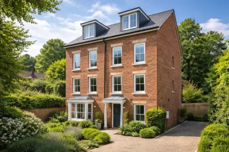 Townhouse near the village green with landscaped rear garden