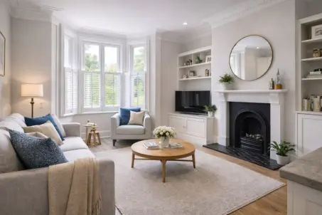 Period conversion flat near Sevenoaks station with contemporary shaker-style kitchen