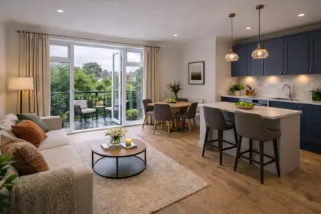 Purpose-built flat near East Croydon with contemporary shaker-style kitchen